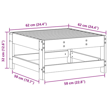 Have Fodstøtte Massivt fyrretræ VoksBrun 62 x 62 x 32 cm