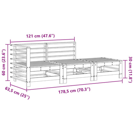 Sektionel sofa enheder 3 Stk VoksBrun Massivt fyrretræ
