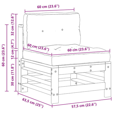 Have Mellem Sofa Massivt fyrretræ VoksBrun