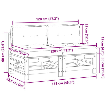 Have Mellem Sofa Massivt fyrretræ VoksBrun