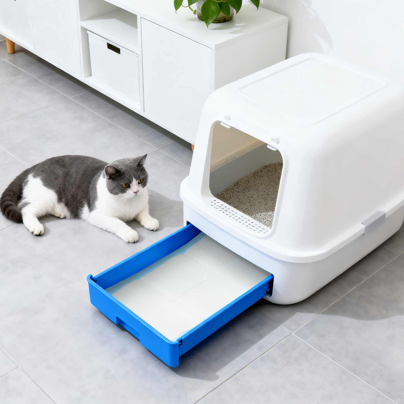 Non-vævet stof pet træningspude 100 pcs Blå og Hvid 45 x 33 cm