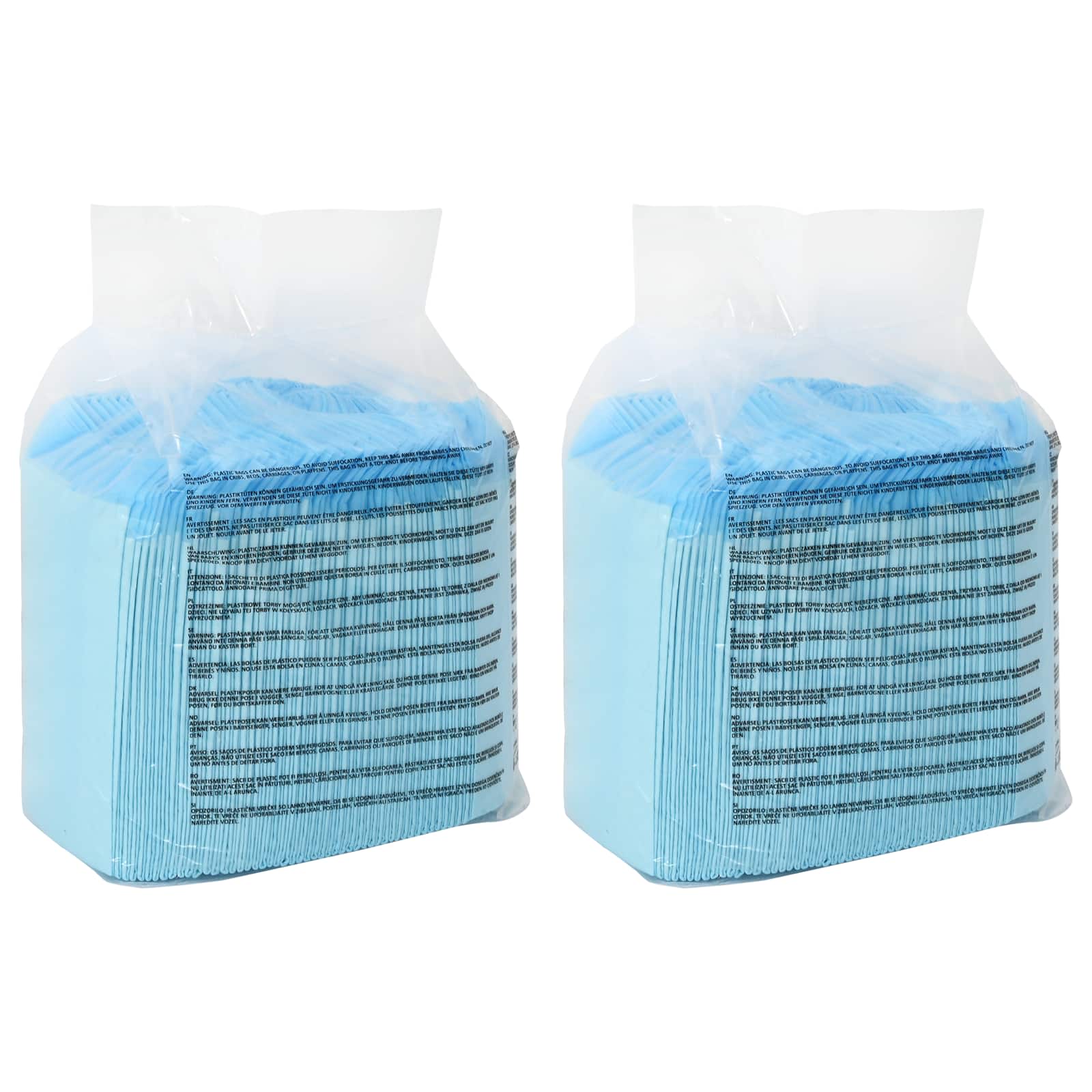 Non-vævet stof pet træningspude 100 pcs Blå og Hvid 45 x 33 cm