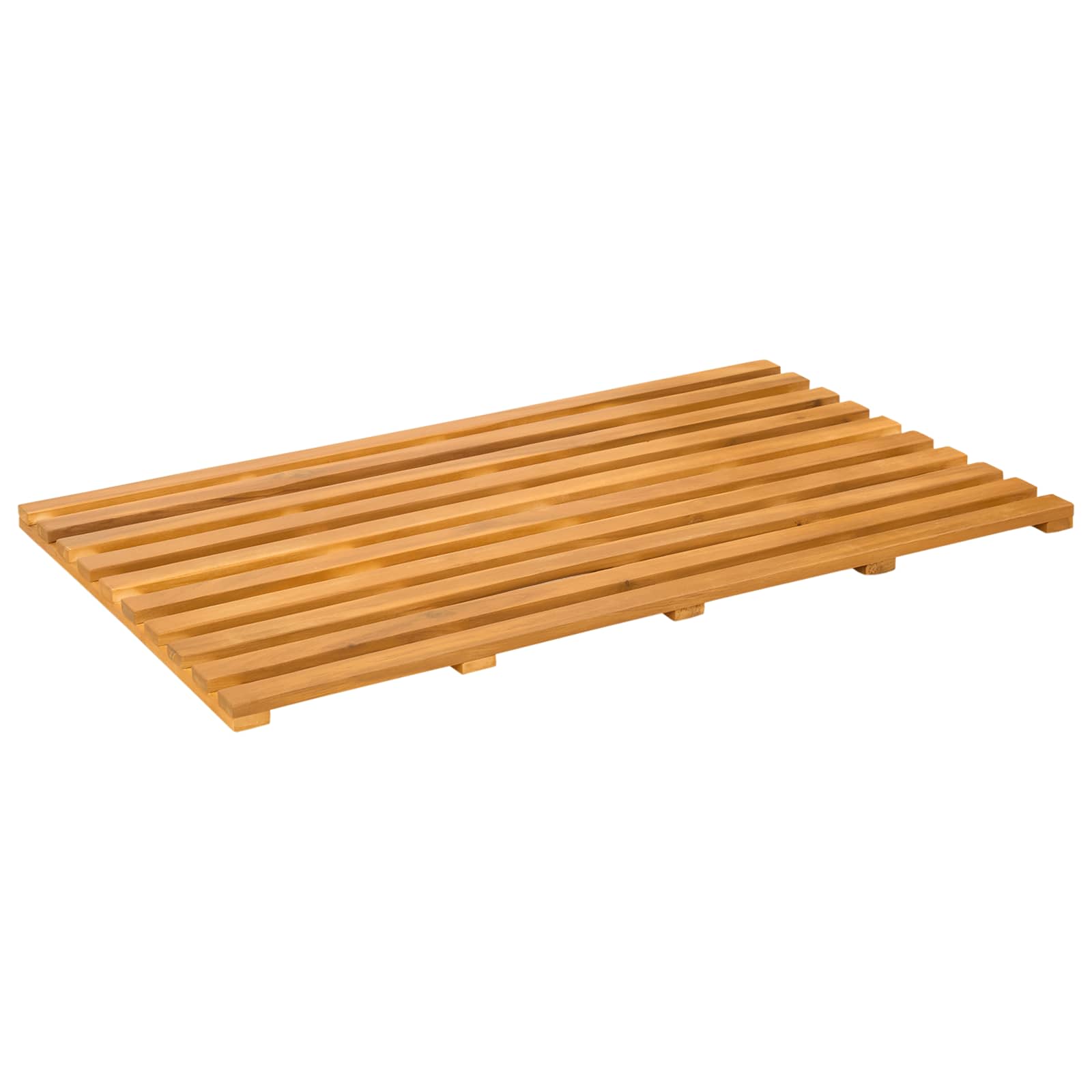 Bademåtte Ensfarvet Brun 80 x 48 x 2,5 cm Massivt Akacietræ