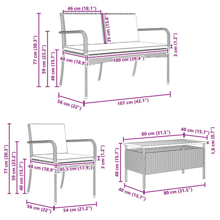 Have sæt Sort polyrattan