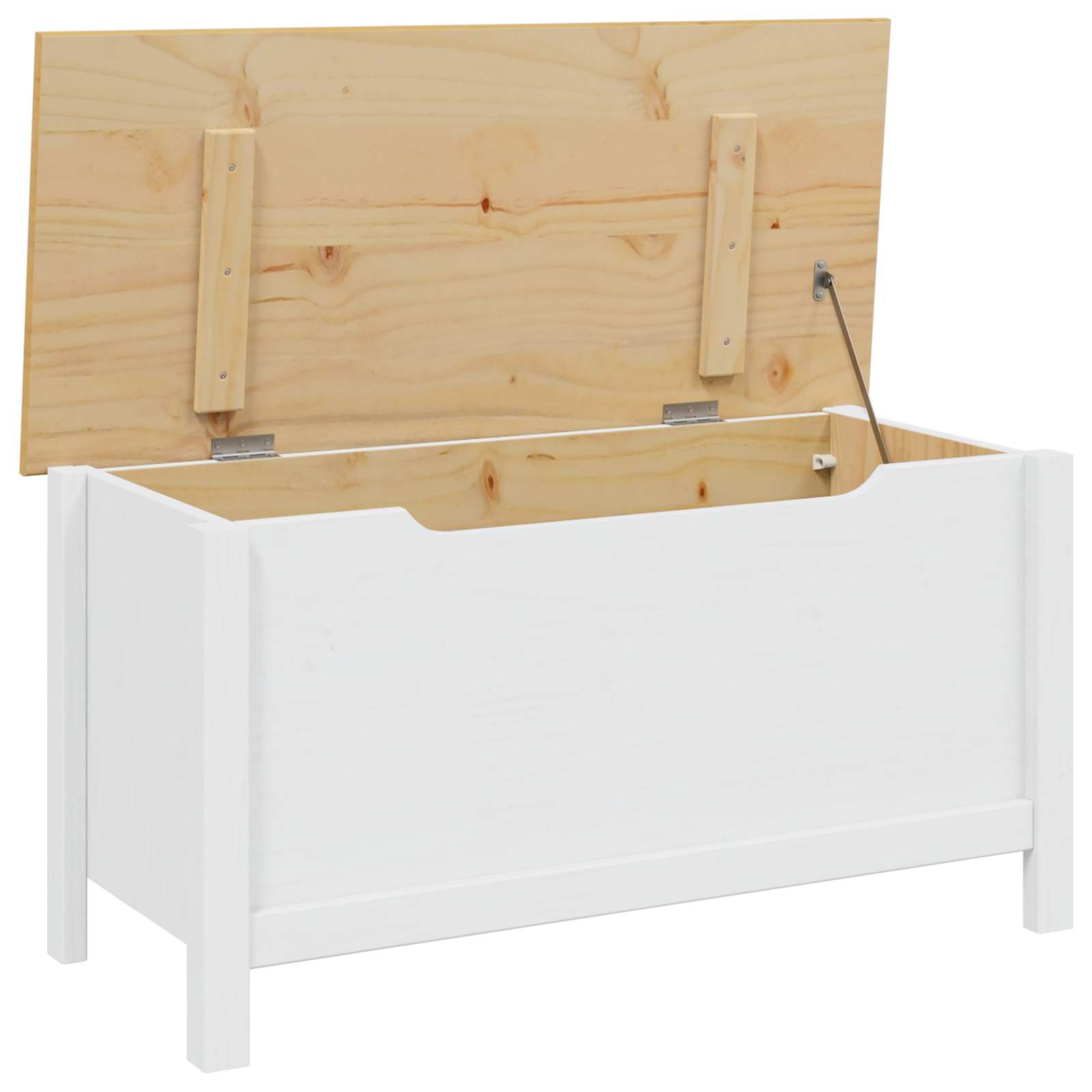 Opbevaringskasse HILL Hvid og honningbrun 90 x 40 x 45 cm