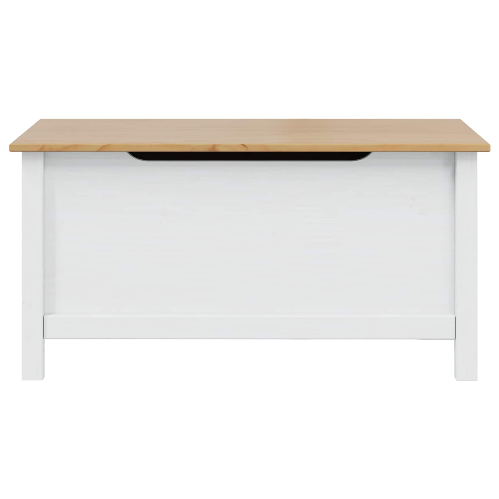 Opbevaringskasse HILL Hvid og honningbrun 90 x 40 x 45 cm