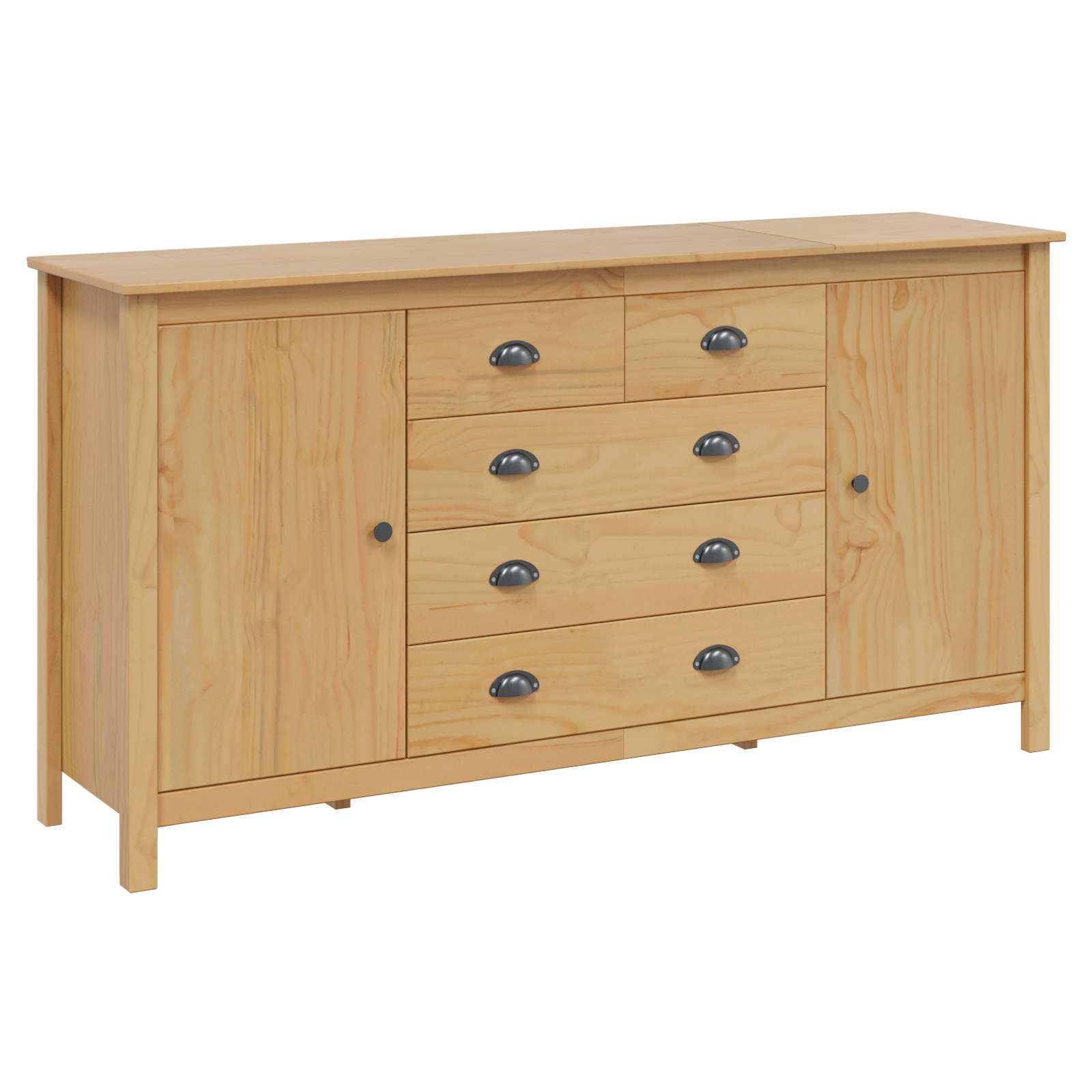 Sideboard HILL Honningbrun 154 x 40 x 80 cm Massivt fyrretræ