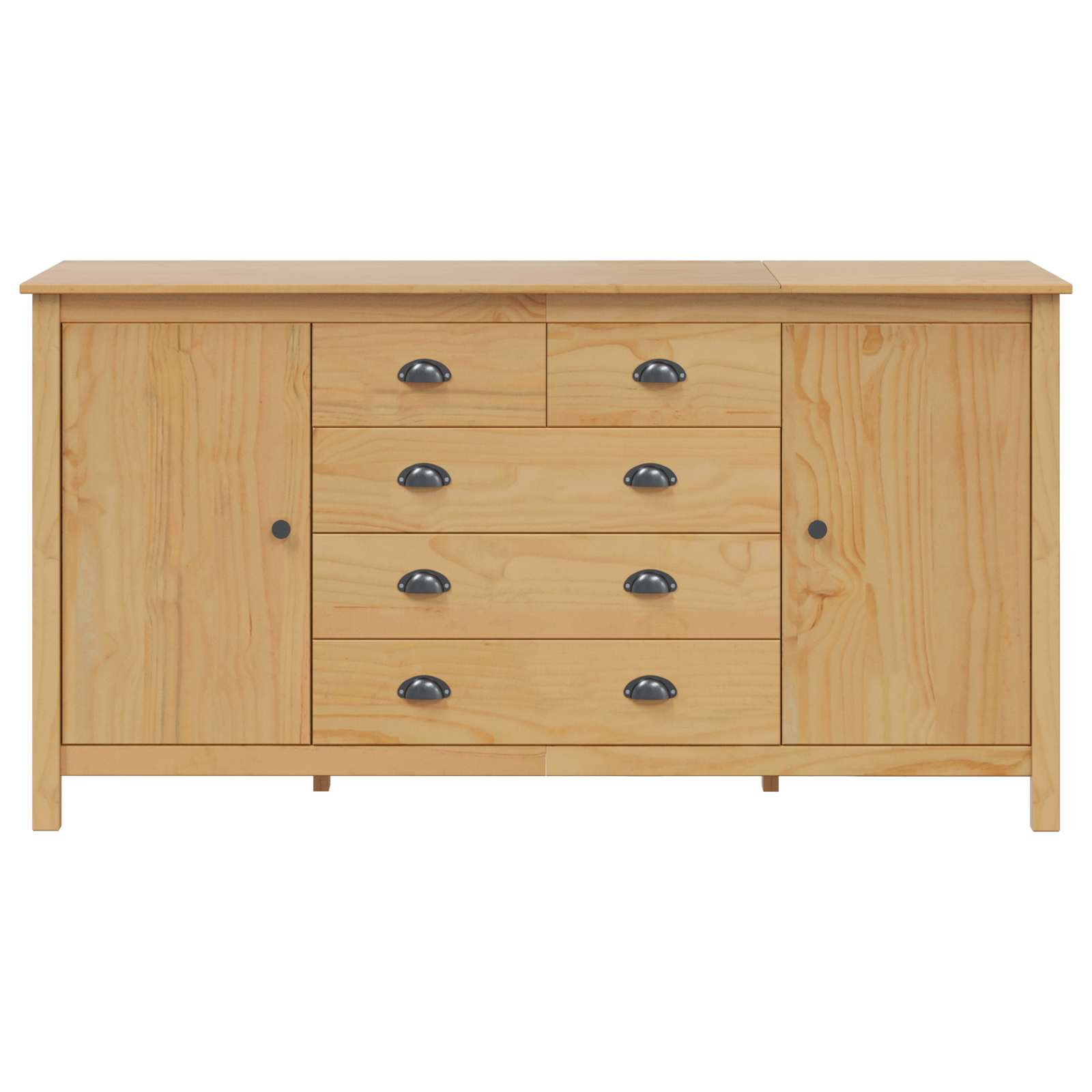 Sideboard HILL Honningbrun 154 x 40 x 80 cm Massivt fyrretræ