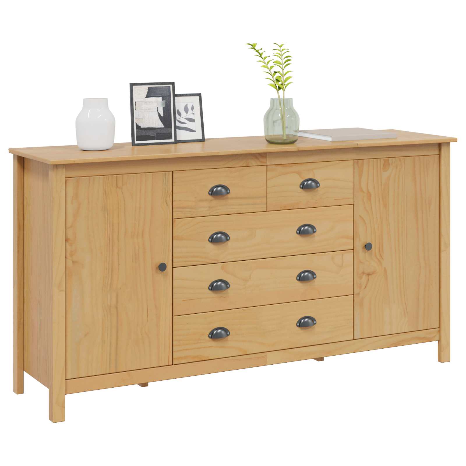 Sideboard HILL Honningbrun 154 x 40 x 80 cm Massivt fyrretræ