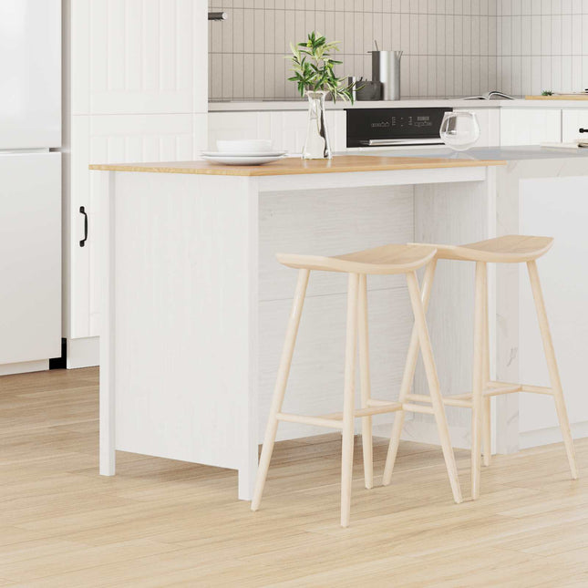 Køkkenøer HILL Hvid 112 x 66 x 90 cm Massivt fyrretræ