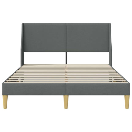 Sengestel med hovedgærde Mørkegrå 137 x 190 cm Stof