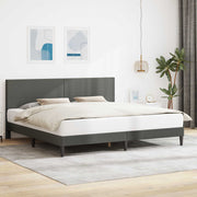 Sengestel med hovedgærde Mørkegrå 180 x 200 cm Velourstof