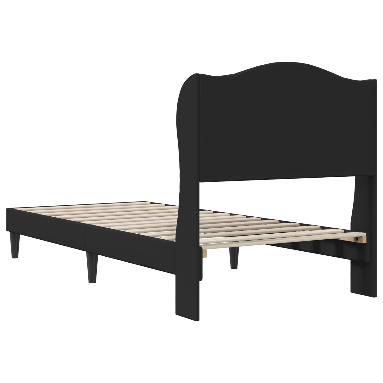 Sengestel med hovedgærde Sort 90 x 190 cm Kunstlæder