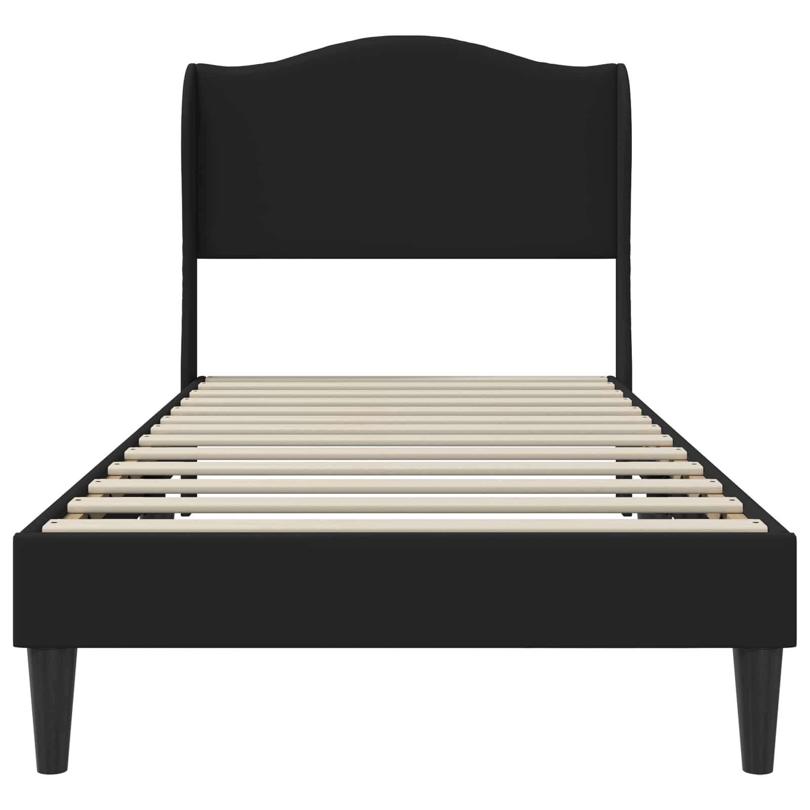 Sengestel med hovedgærde Sort 90 x 190 cm Kunstlæder