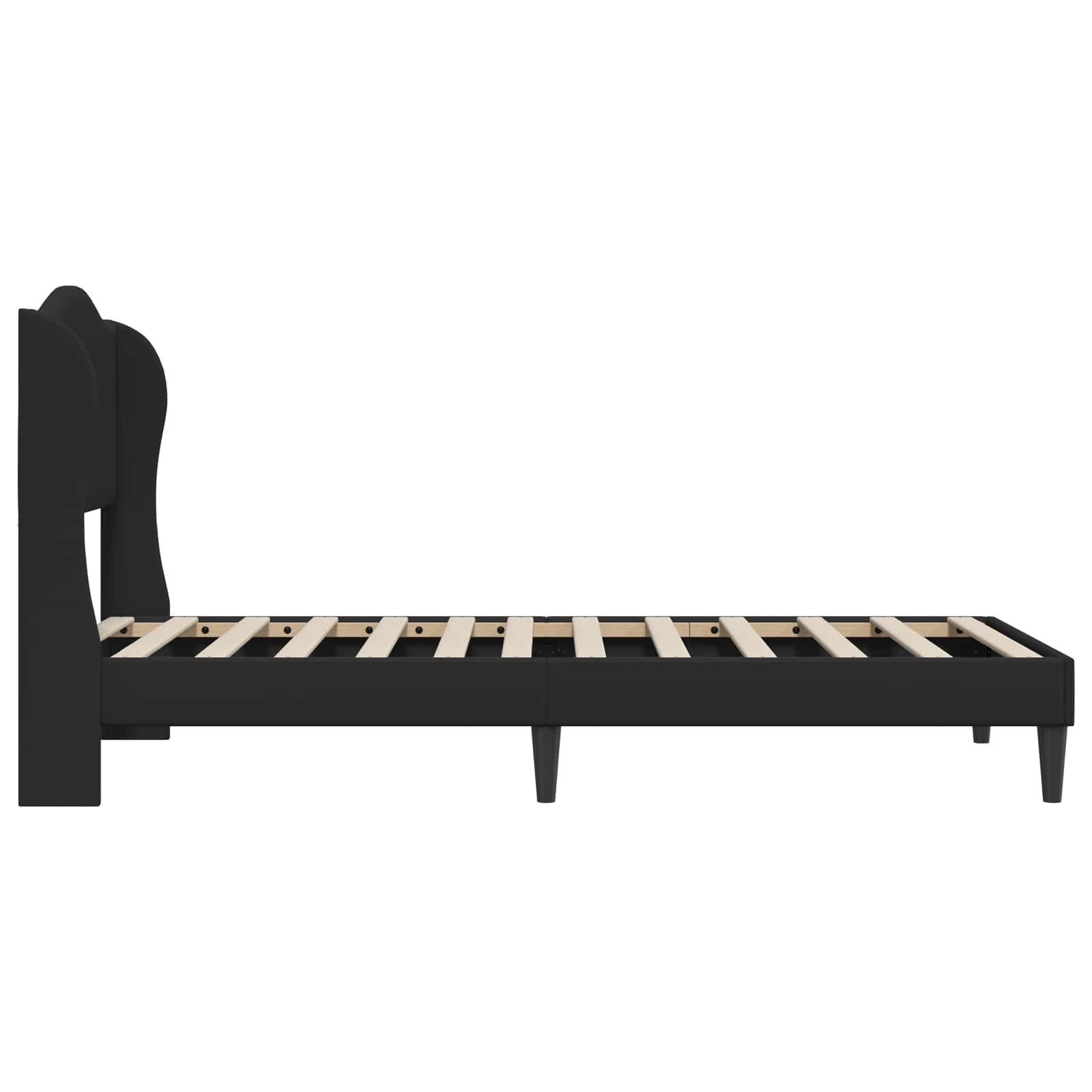 Sengestel med hovedgærde Sort 90 x 190 cm Kunstlæder