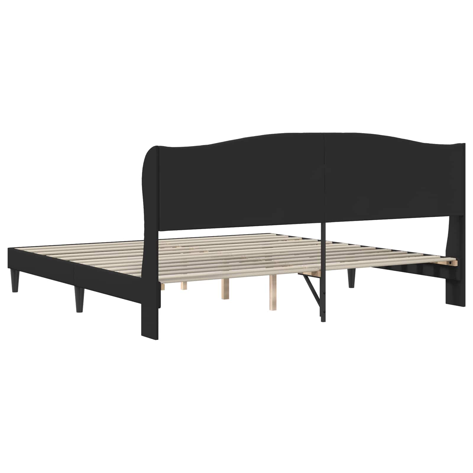 Sengestel med hovedgærde Sort 180 x 200 cm Kunstlæder