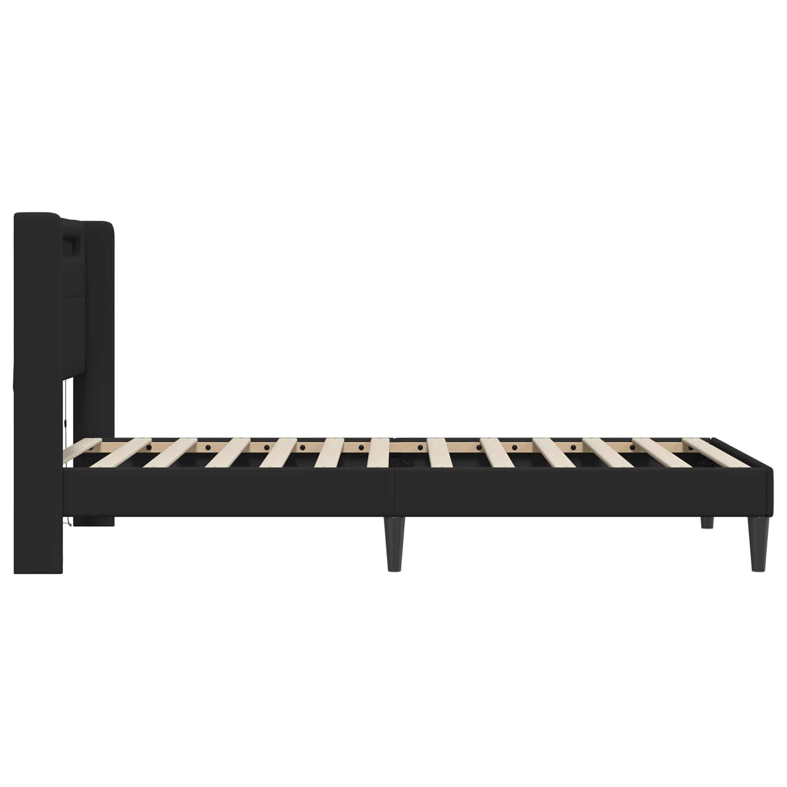 Sengestel med LED-lysstrimler Sort 90 x 190 cm Kunstlæder