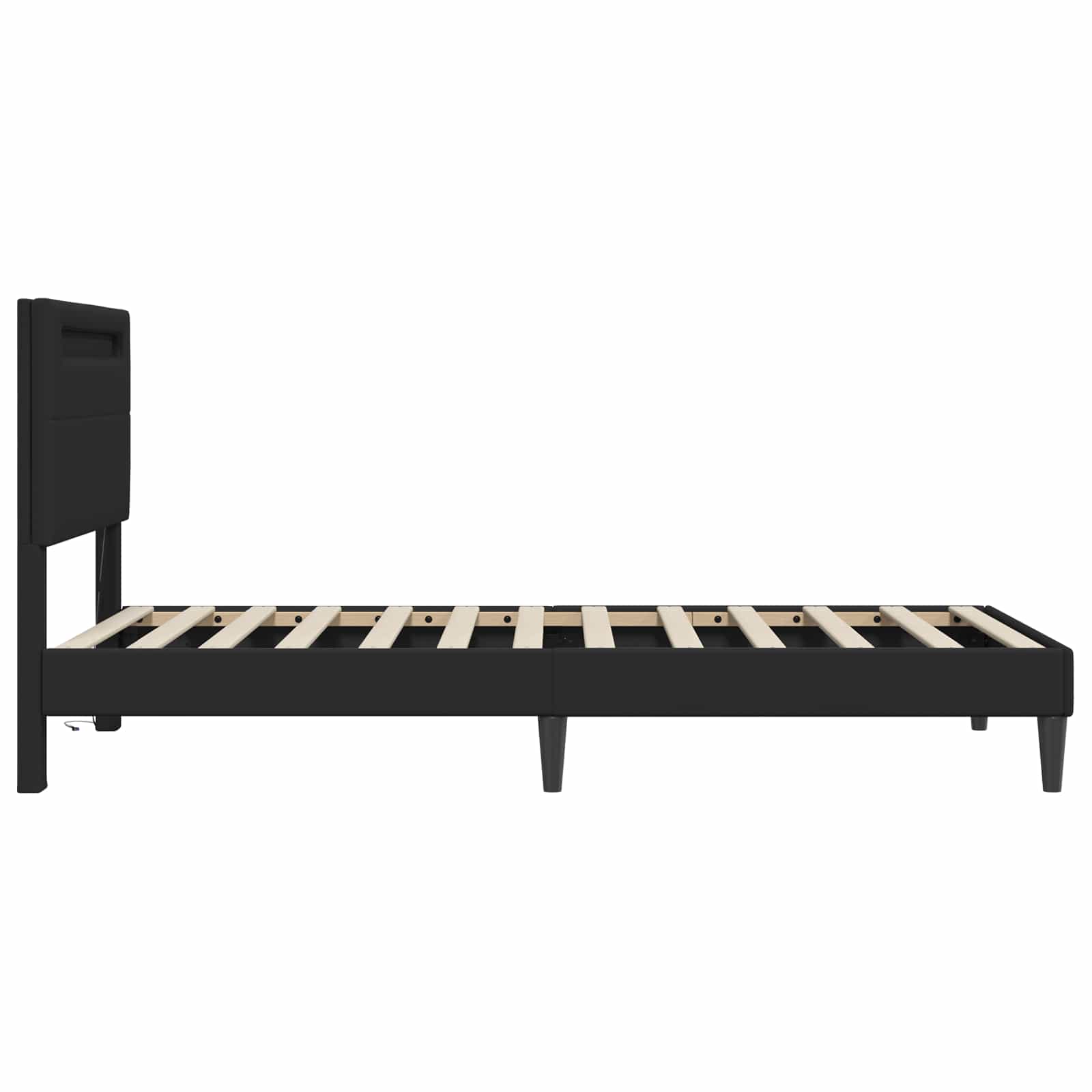 Sengestel Sort 90 x 190 cm Kunstlæder