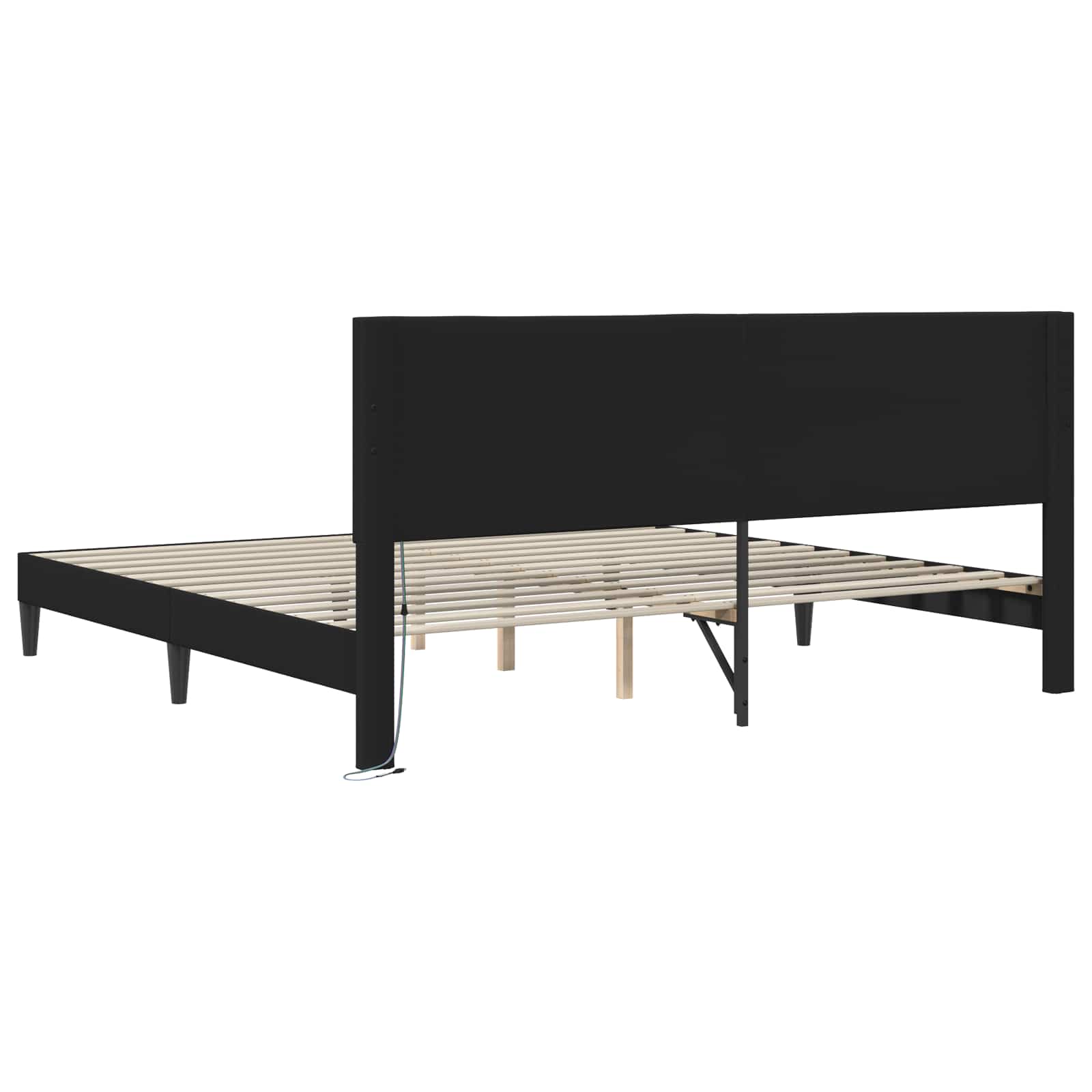 Sengestel Sort 180 x 200 cm Kunstlæder