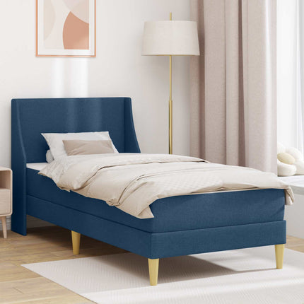 Sengeramme med madras med hovedgærde Blå 80x 200 cm Polyester