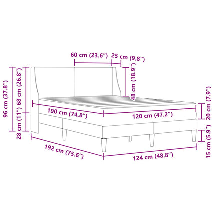 Sengeramme med madras Sort 120 x 190 cm Polyester