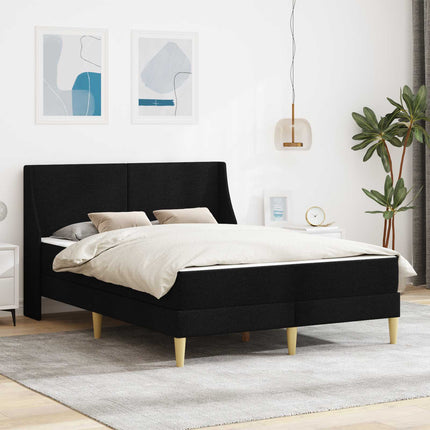 Sengeramme med madras Sort 160 x 200 cm Polyester