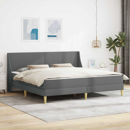 Sengeramme med madras Mørkegrå 180 x 200 cm Polyester