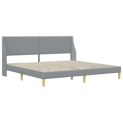 Sengeramme med madras Lysegrå 200 x 200 cm Polyester