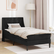 Sengeramme med madras med madras Sort 90 x 190 cm Fløjl