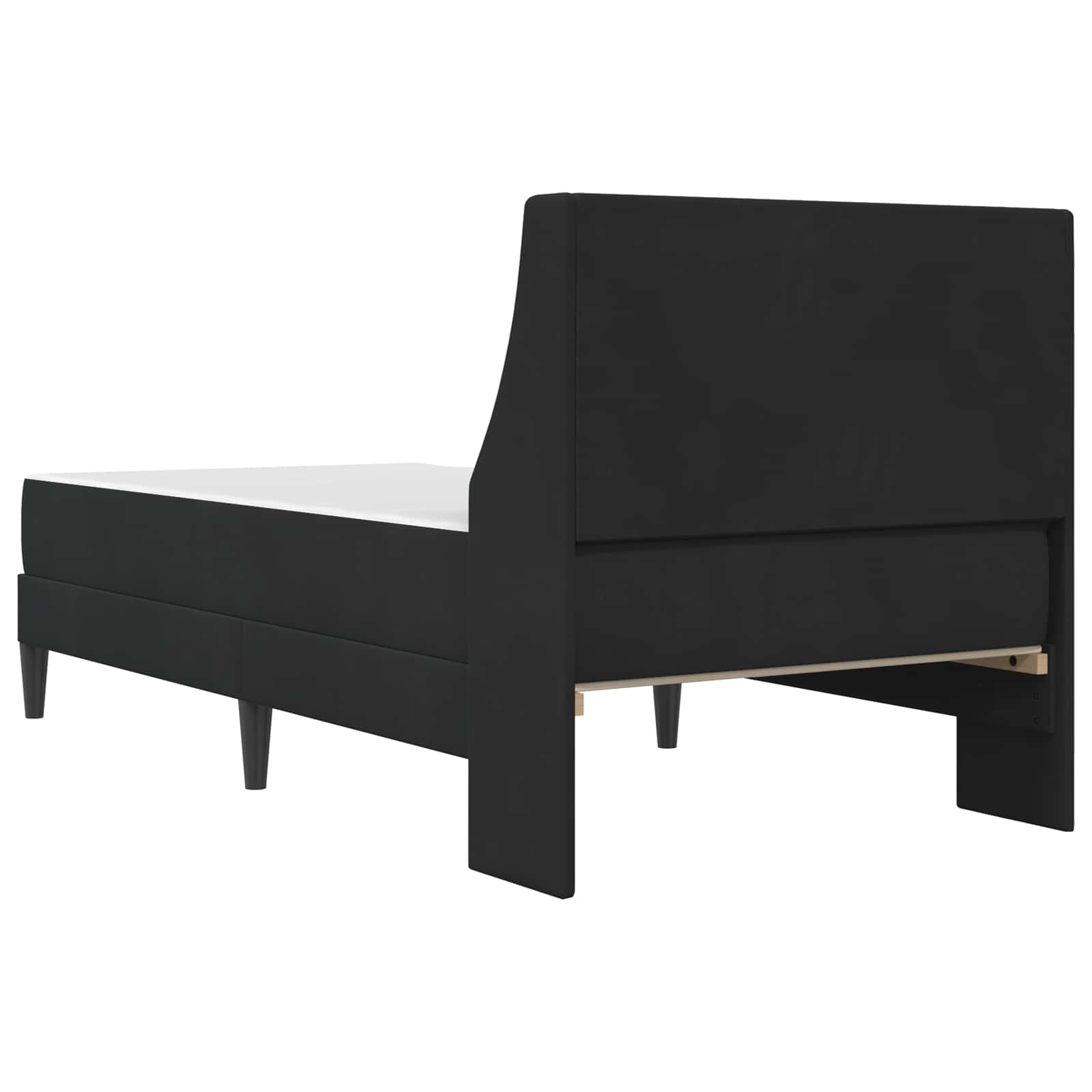 Sengeramme med madras med madras Sort 90 x 190 cm Fløjl