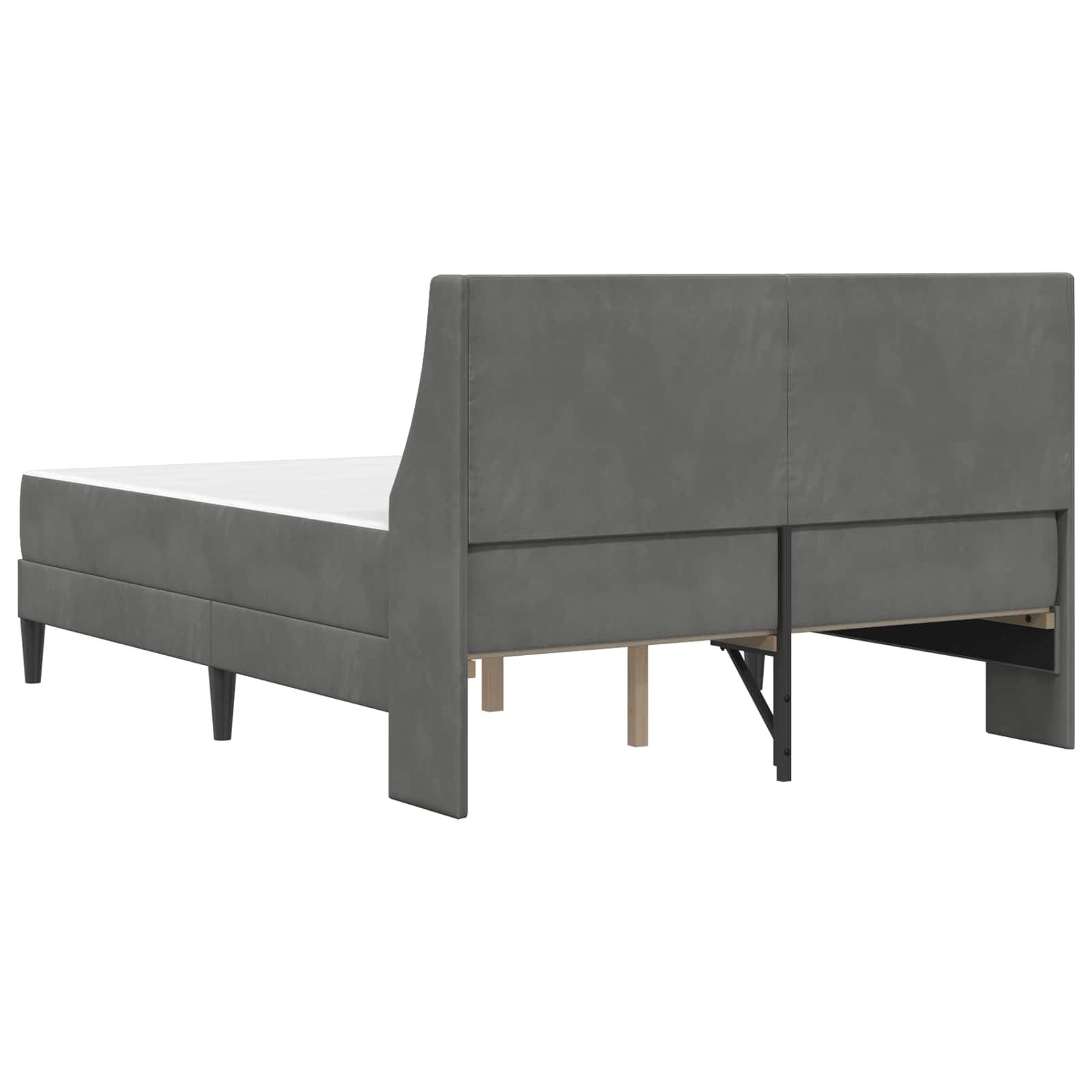 Sengeramme med madras med madras Mørkegrå 120 x 190 cm Fløjl