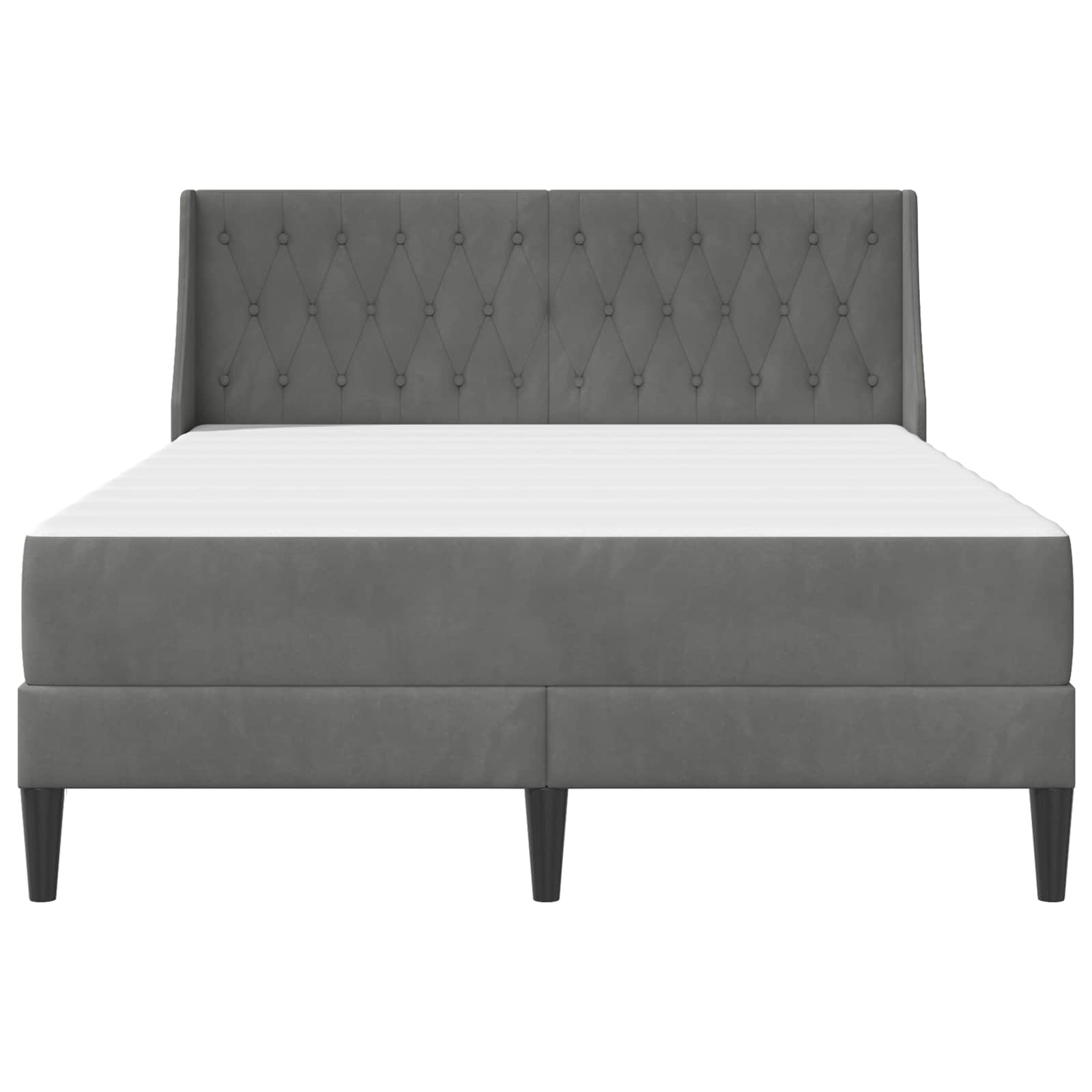 Sengeramme med madras med madras Mørkegrå 120 x 190 cm Fløjl