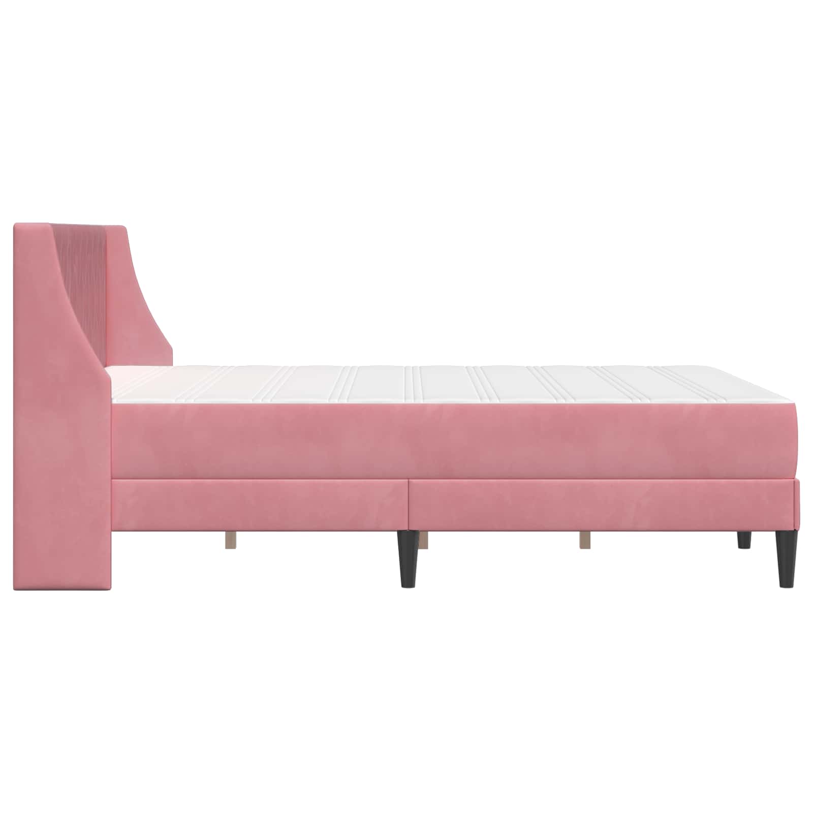 Sengeramme med madras med madras Lyserød 120 x 190 cm Fløjl