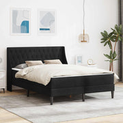 Sengeramme med madras med madras Sort 120 x 190 cm Fløjl
