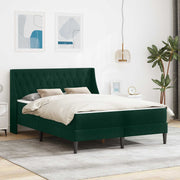 Sengeramme med madras med madras Mørkegrøn 120 x 200 cm Fløjl