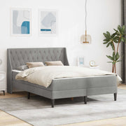 Sengeramme med madras med madras Lysegrå 140 x 190 cm Fløjl