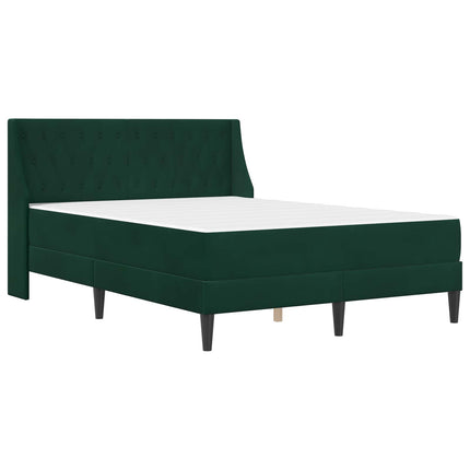 Sengeramme med madras med madras Mørkegrøn 140 x 190 cm Fløjl