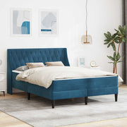 Sengeramme med madras med madras Blå 180 x 200 cm Fløjl