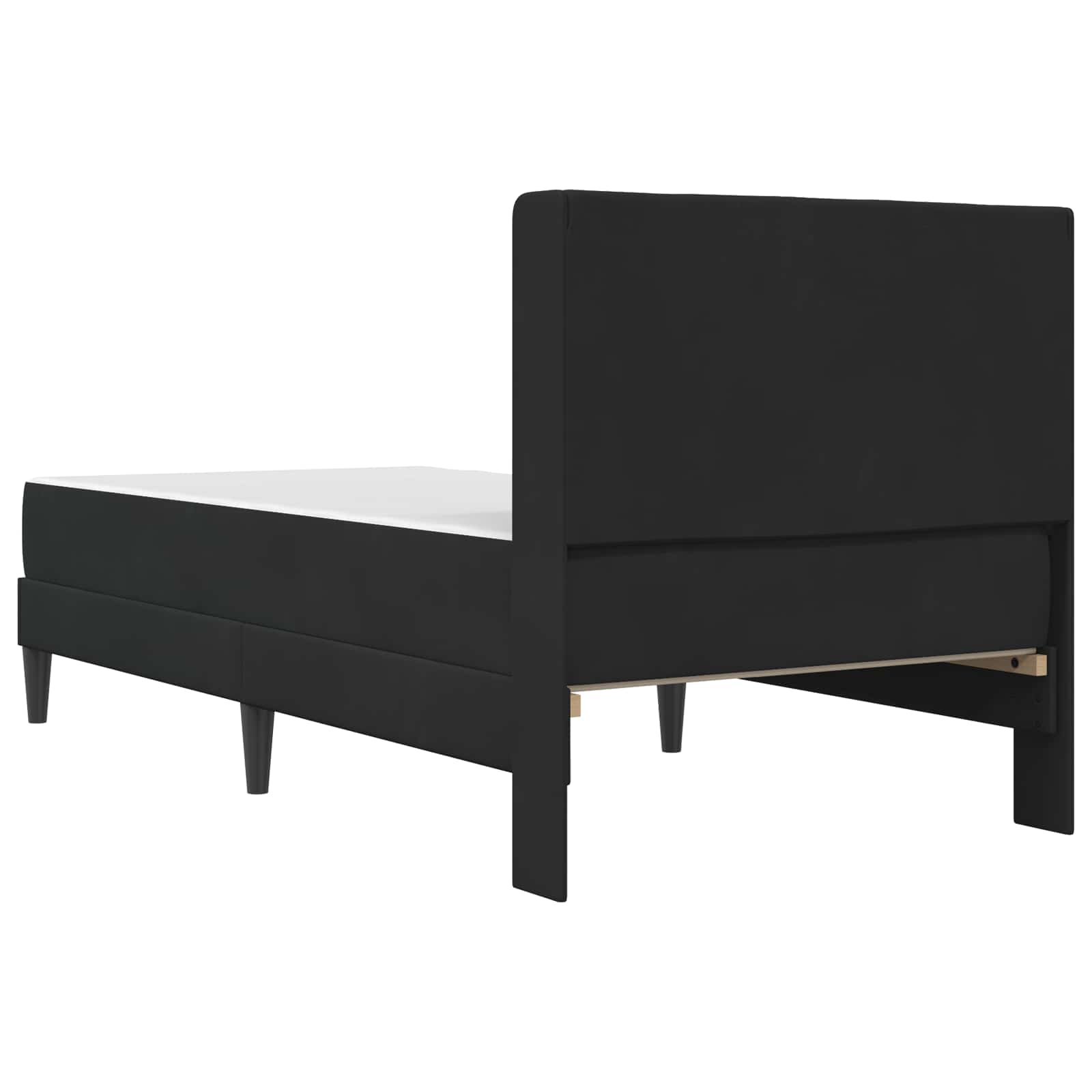 Sengeramme med madras med hovedgærde Sort 90 x 200 cm Fløjl