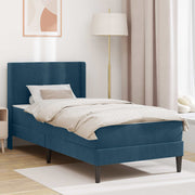 Sengeramme med madras med hovedgærde Blå 100 x 200 cm Fløjl