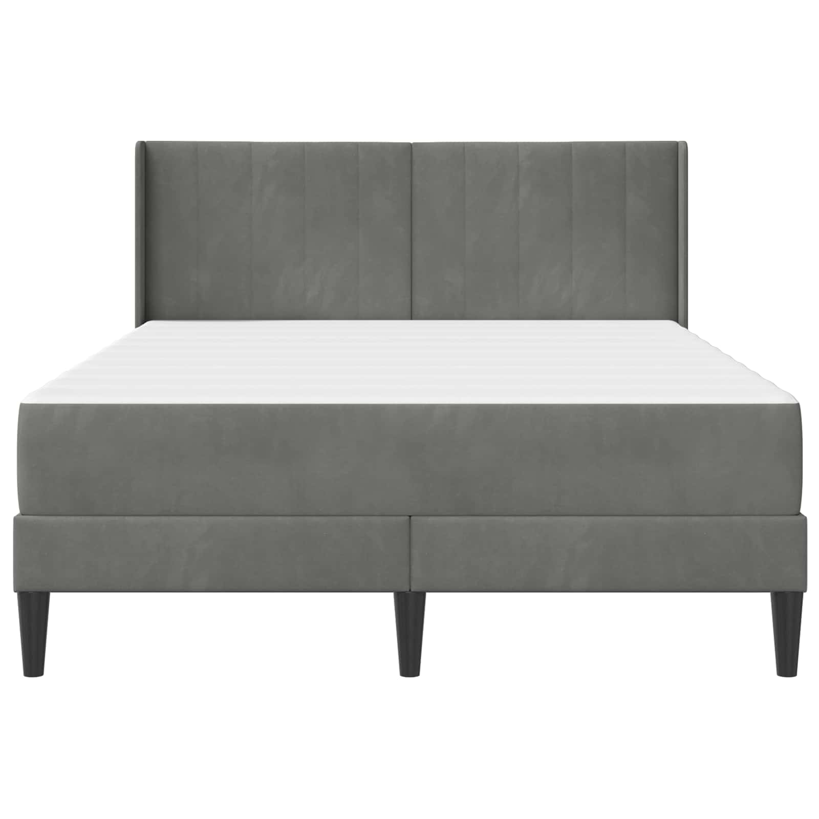 Sengeramme med madras Mørkegrå 140 x 190 cm Fløjl