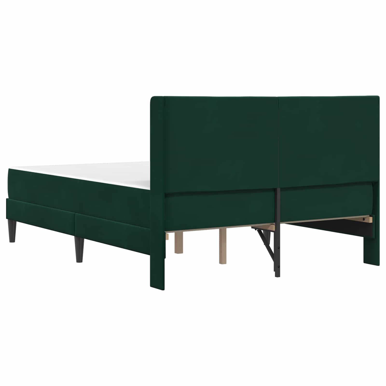 Sengeramme med madras Mørkegrøn 140 x 190 cm Fløjl