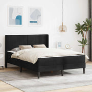 Sengeramme med madras med hovedgærde Sort 140 x 190 cm Fløjl