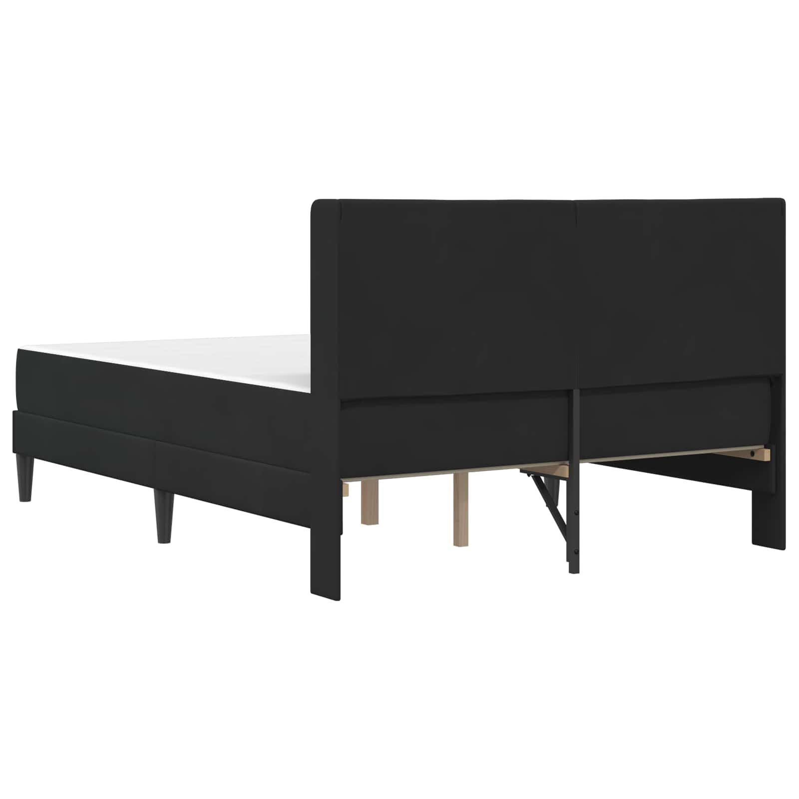 Sengeramme med madras med hovedgærde Sort 140 x 190 cm Fløjl
