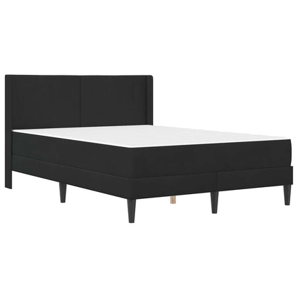 Sengeramme med madras med hovedgærde Sort 160 x 200 cm Fløjl