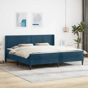 Sengeramme med madras med hovedgærde Blå 180 x 200 cm Fløjl