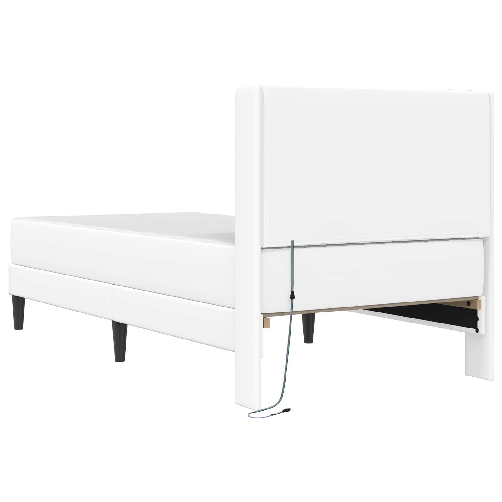 Sengeramme med madras Hvid 80 x 200 cm Kunstlæder