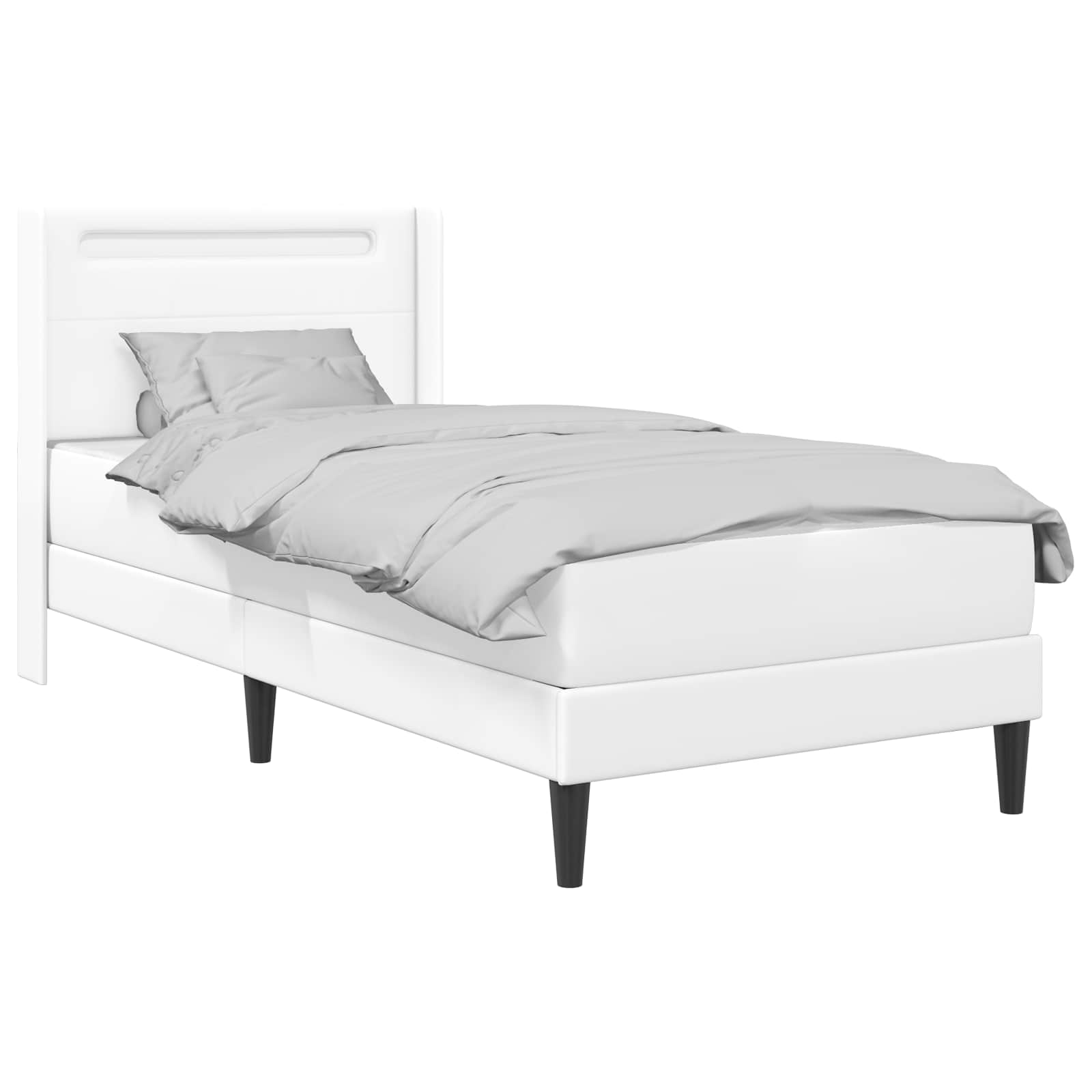 Sengeramme med madras Hvid 80 x 200 cm Kunstlæder