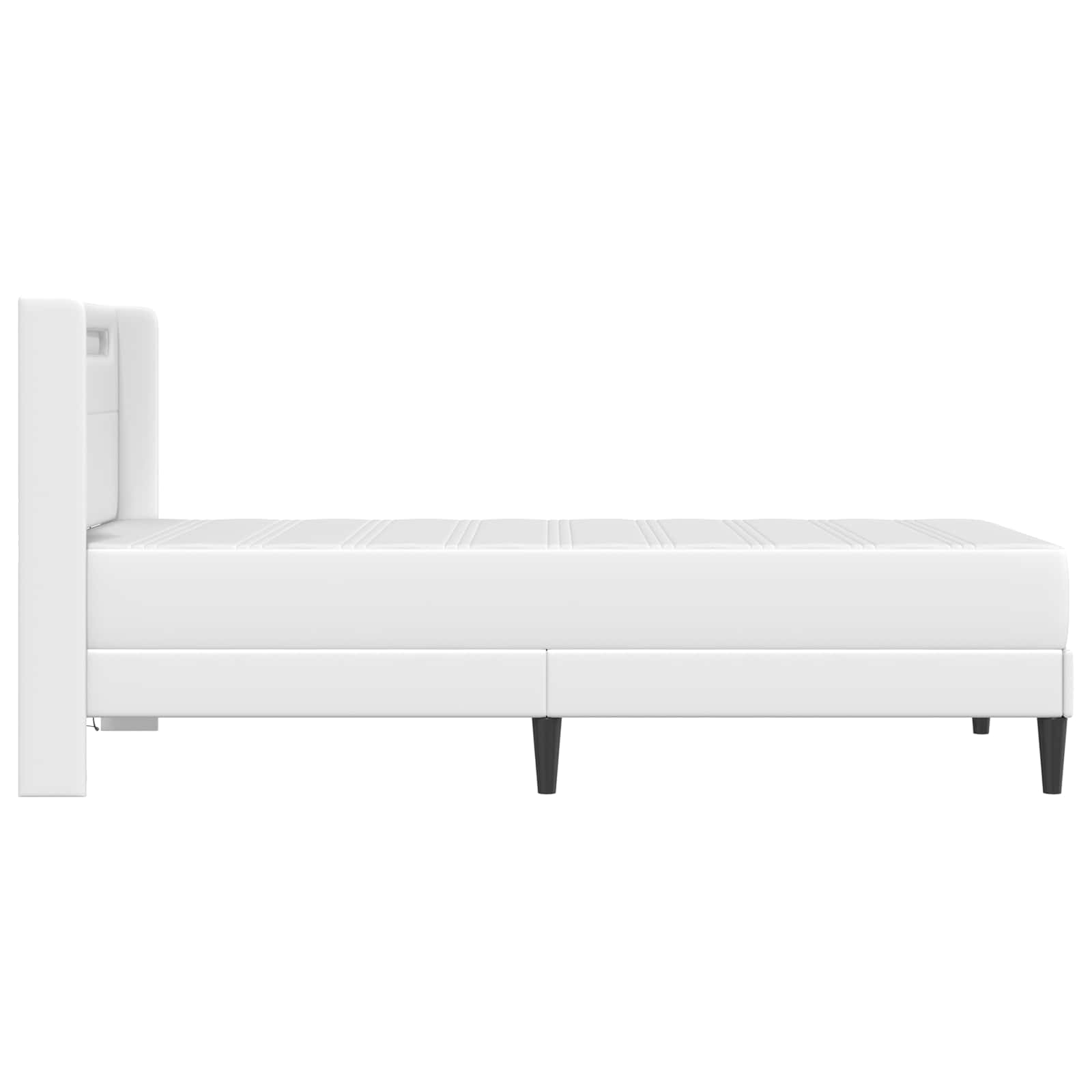 Sengeramme med madras Hvid 80 x 200 cm Kunstlæder