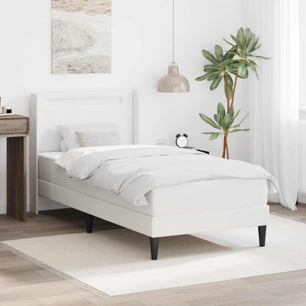 Sengeramme med madras Hvid 100 x 200 cm Kunstlæder